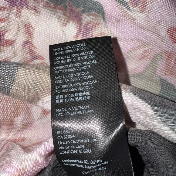 Anthropologie Pink & Black Floral Side-Slit Midi Skirt - Size 10 - Picture 8 of 8